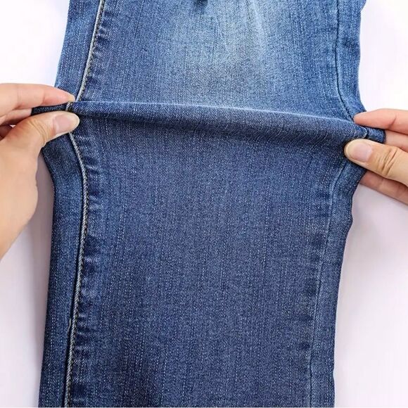 High Waisted Distressed Denim Jeans with Pink Patches, New XXL (14) - Picture 14 of 14